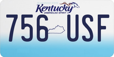 KY license plate 756USF