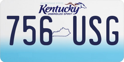 KY license plate 756USG