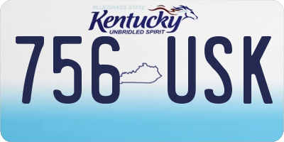 KY license plate 756USK
