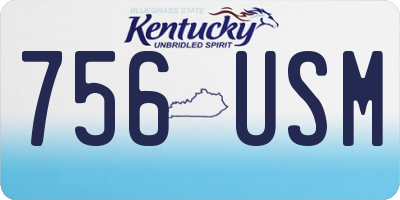 KY license plate 756USM