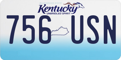 KY license plate 756USN