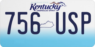 KY license plate 756USP