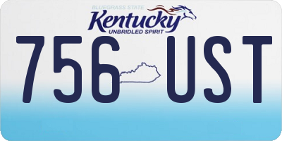 KY license plate 756UST