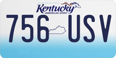 KY license plate 756USV
