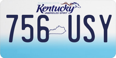 KY license plate 756USY