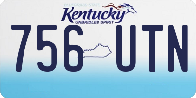 KY license plate 756UTN