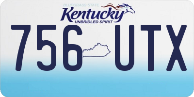 KY license plate 756UTX