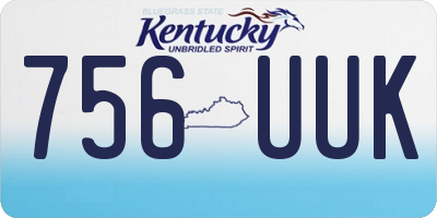 KY license plate 756UUK
