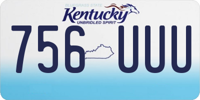 KY license plate 756UUU