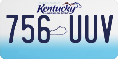 KY license plate 756UUV