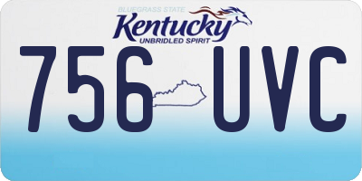 KY license plate 756UVC