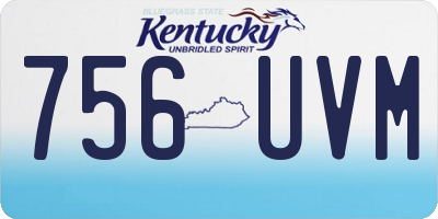KY license plate 756UVM