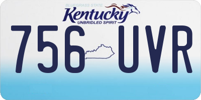 KY license plate 756UVR