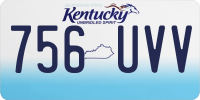KY license plate 756UVV