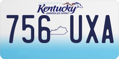 KY license plate 756UXA