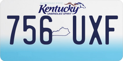 KY license plate 756UXF