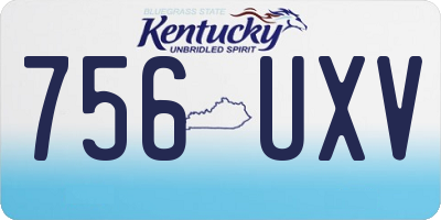 KY license plate 756UXV
