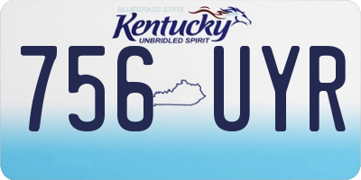 KY license plate 756UYR