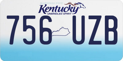 KY license plate 756UZB