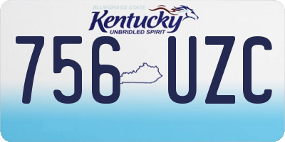 KY license plate 756UZC