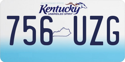 KY license plate 756UZG