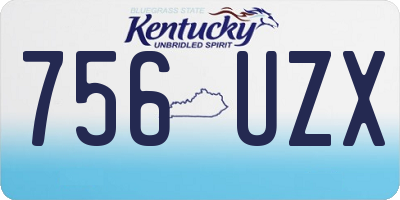 KY license plate 756UZX