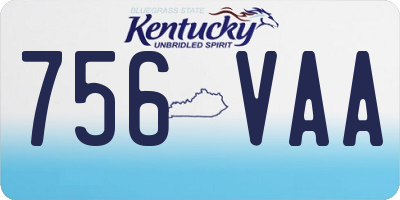 KY license plate 756VAA