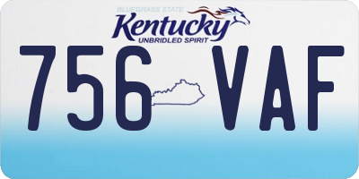 KY license plate 756VAF