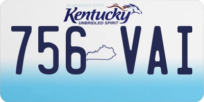 KY license plate 756VAI