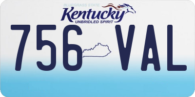 KY license plate 756VAL
