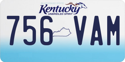 KY license plate 756VAM