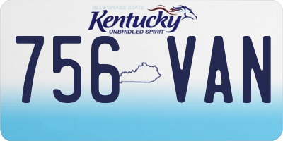 KY license plate 756VAN