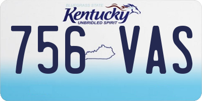 KY license plate 756VAS