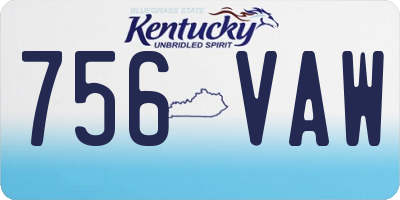 KY license plate 756VAW