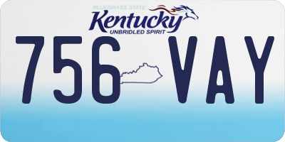 KY license plate 756VAY