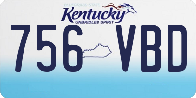 KY license plate 756VBD