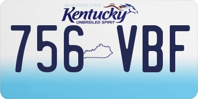 KY license plate 756VBF