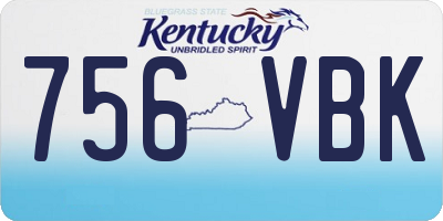 KY license plate 756VBK