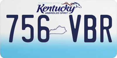 KY license plate 756VBR