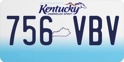 KY license plate 756VBV