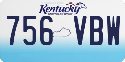 KY license plate 756VBW
