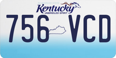 KY license plate 756VCD