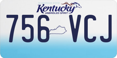 KY license plate 756VCJ