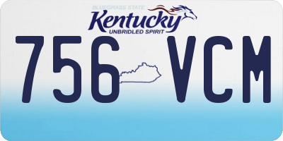 KY license plate 756VCM