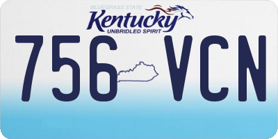 KY license plate 756VCN