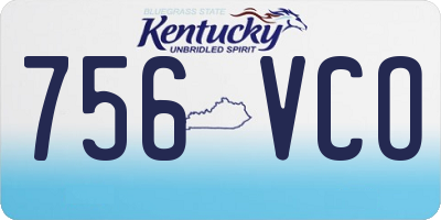 KY license plate 756VCO
