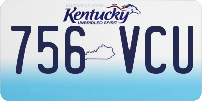 KY license plate 756VCU