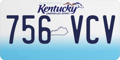 KY license plate 756VCV