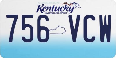 KY license plate 756VCW