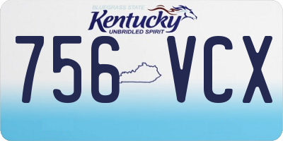 KY license plate 756VCX